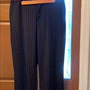 Nine West Black and Blue Striped Pants